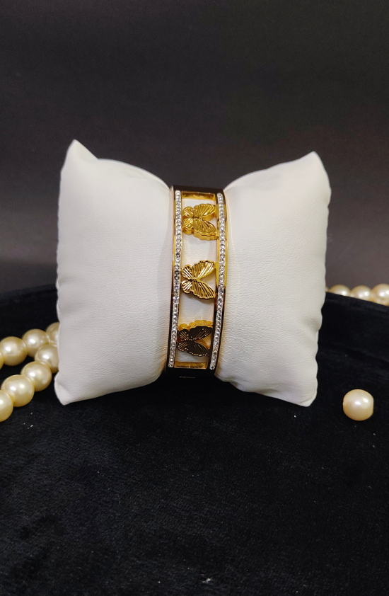 Anti Tarnish White Stone Butterfly Bracelet