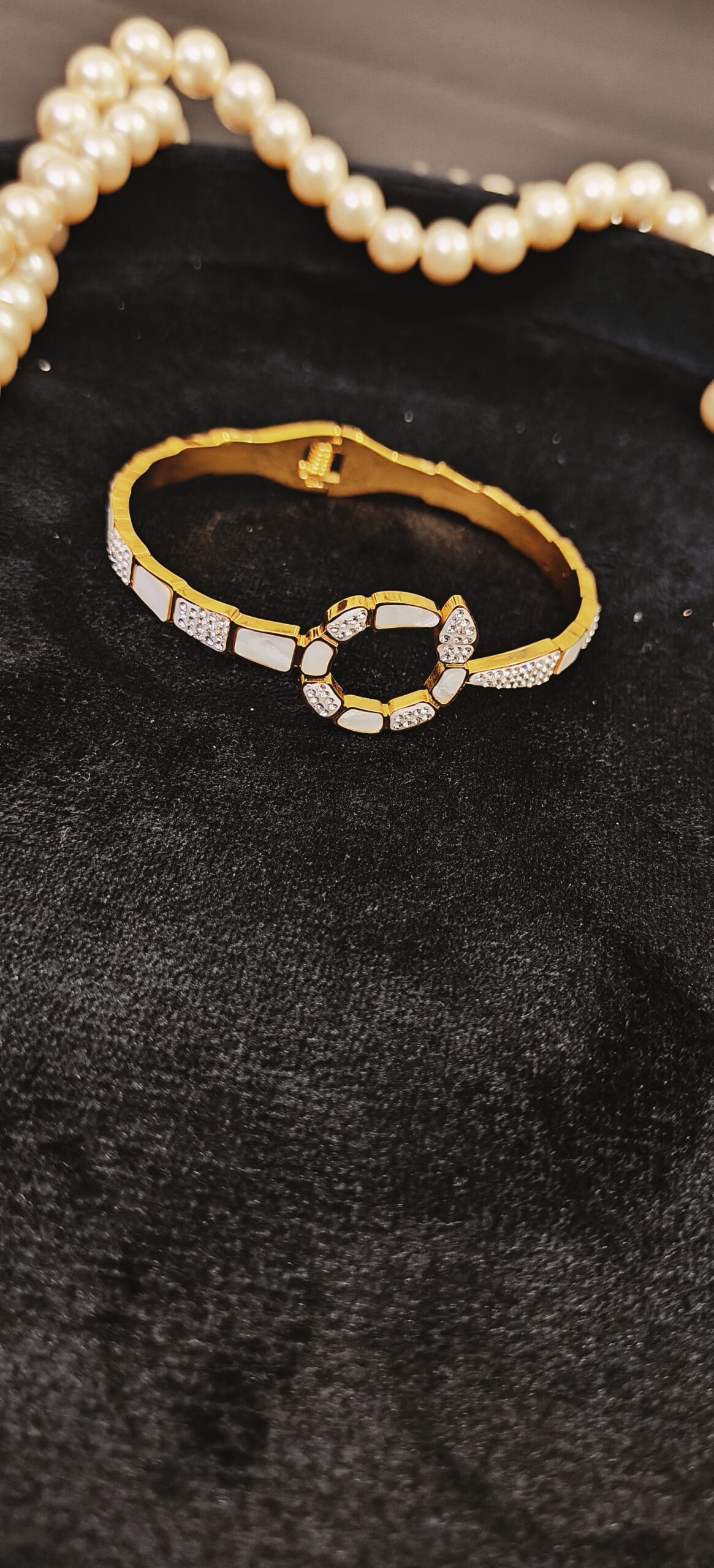 Anti Tarnish White Stone Bracelet