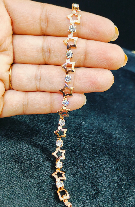Anti Tarnish White Stone Star Bracelet