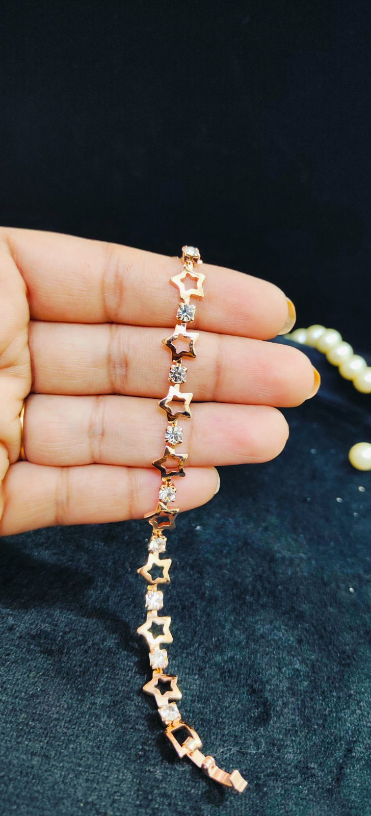 Anti Tarnish White Stone Star Bracelet