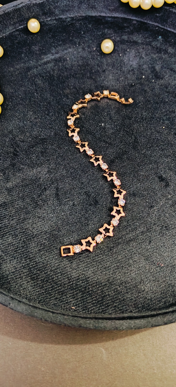 Anti Tarnish White Stone Star Bracelet