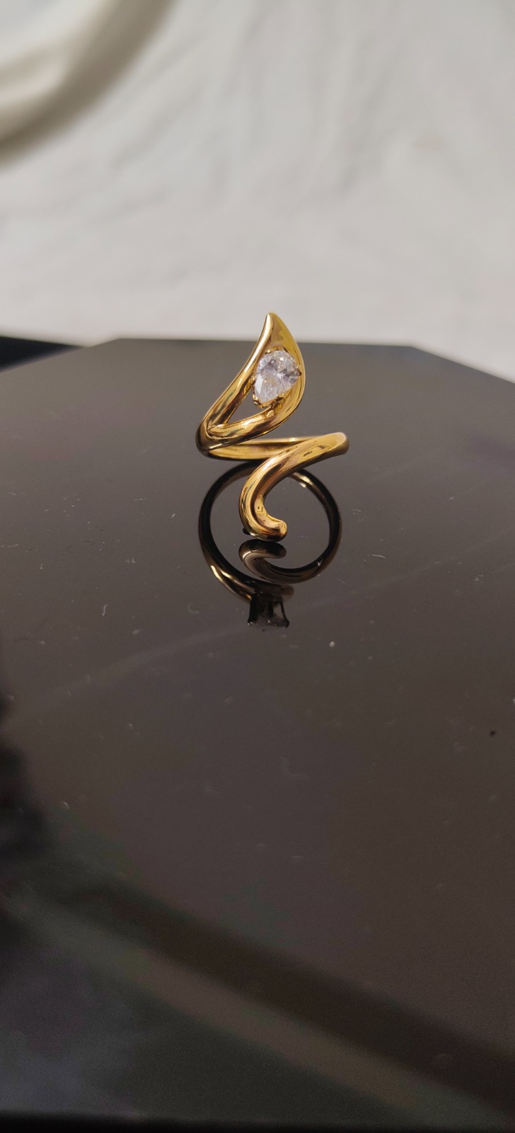 White Stone Anti Tarnish Ring