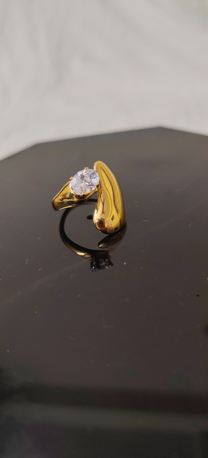 White Stone Anti Tarnish Ring