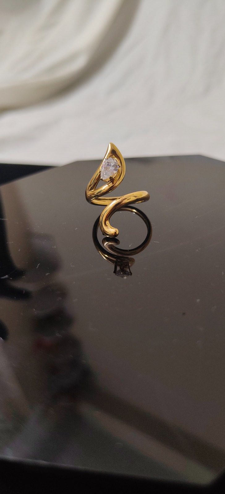 White Stone Anti Tarnish Ring