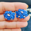 Anti-Tarnish Blue Blossom Studs