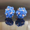 Anti-Tarnish Blue Blossom Studs