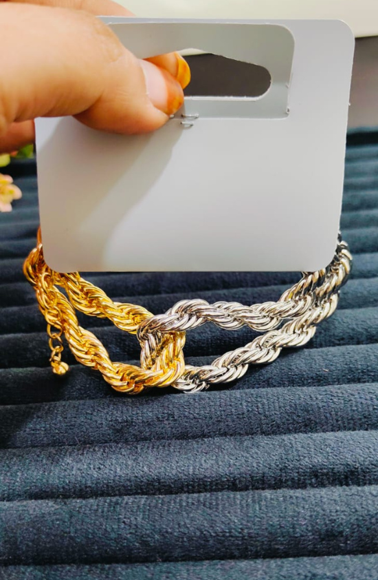 Anti Tarnish Chain Style Gold & Silver Plated Premium Bracelet