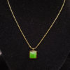 Anti-Tarnish Gold Plated Necklace with Green Stone Pendant