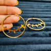 Anti-Tarnish Golden Cross Charm Hoop Earrings
