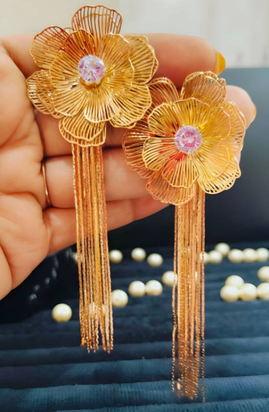 Anti-Tarnish Golden Petal Cascade