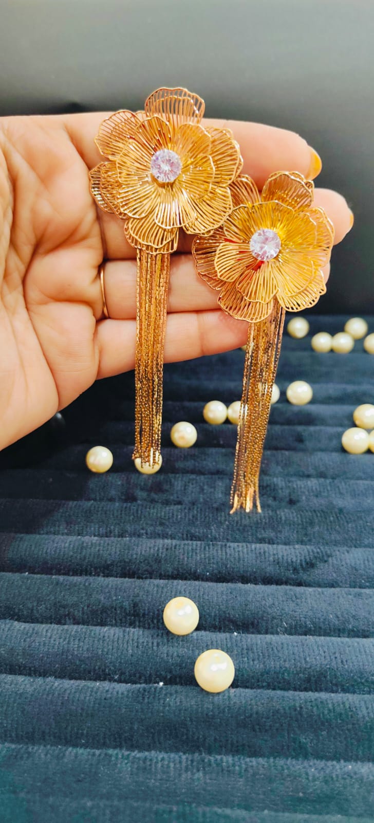 Anti-Tarnish Golden Petal Cascade