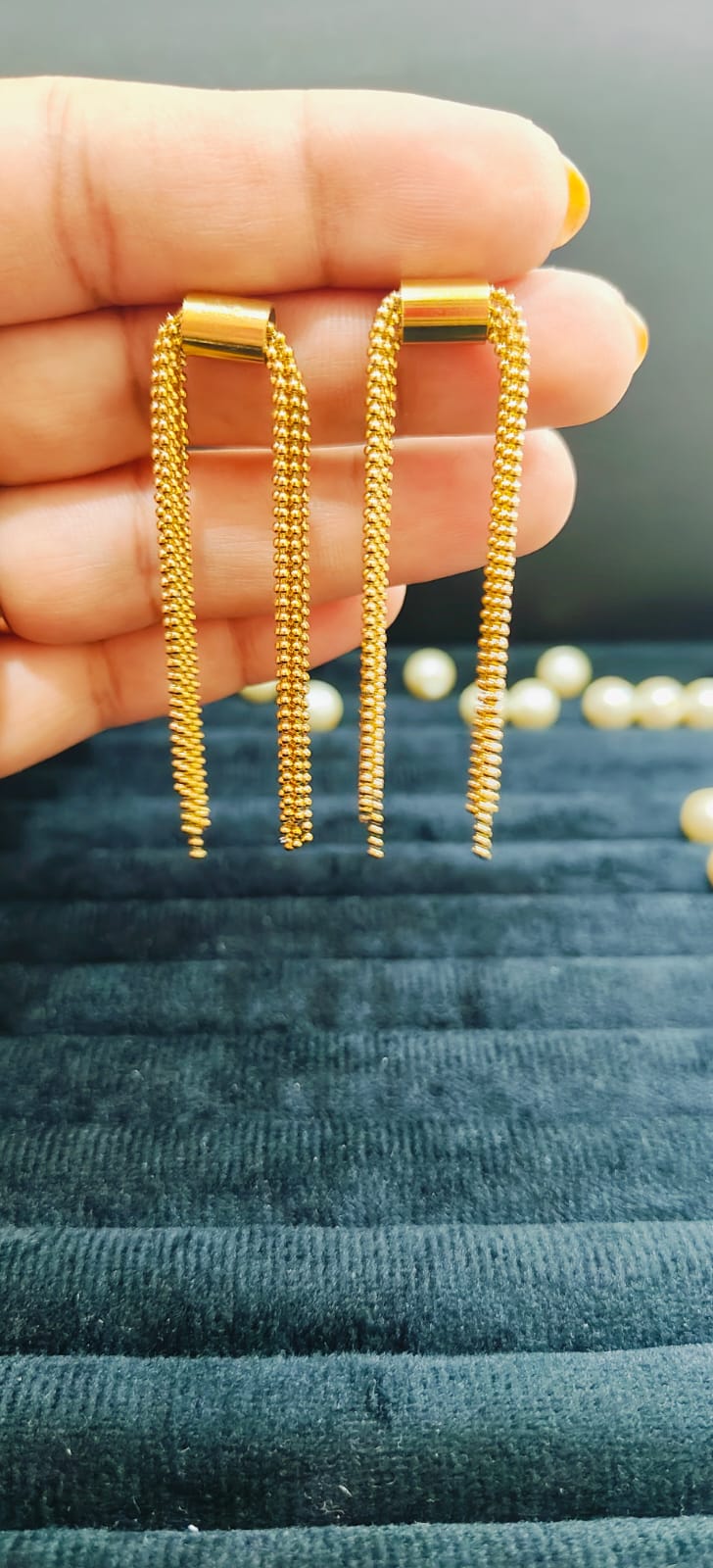 Anti-Tarnish Golden Tassel Dangles