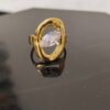Anti Tarnish Golden White Stone Ring
