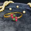 Anti Tarnish Green & Pink Stone Bracelet