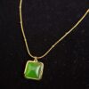 Anti-Tarnish Gold Plated Necklace with Green Stone Pendant