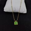 Anti-Tarnish Gold Plated Necklace with Green Stone Pendant