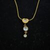 Anti-Tarnish Gold Plated Necklace With White Stone