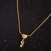 Anti-Tarnish Gold Plated Necklace With White Stone