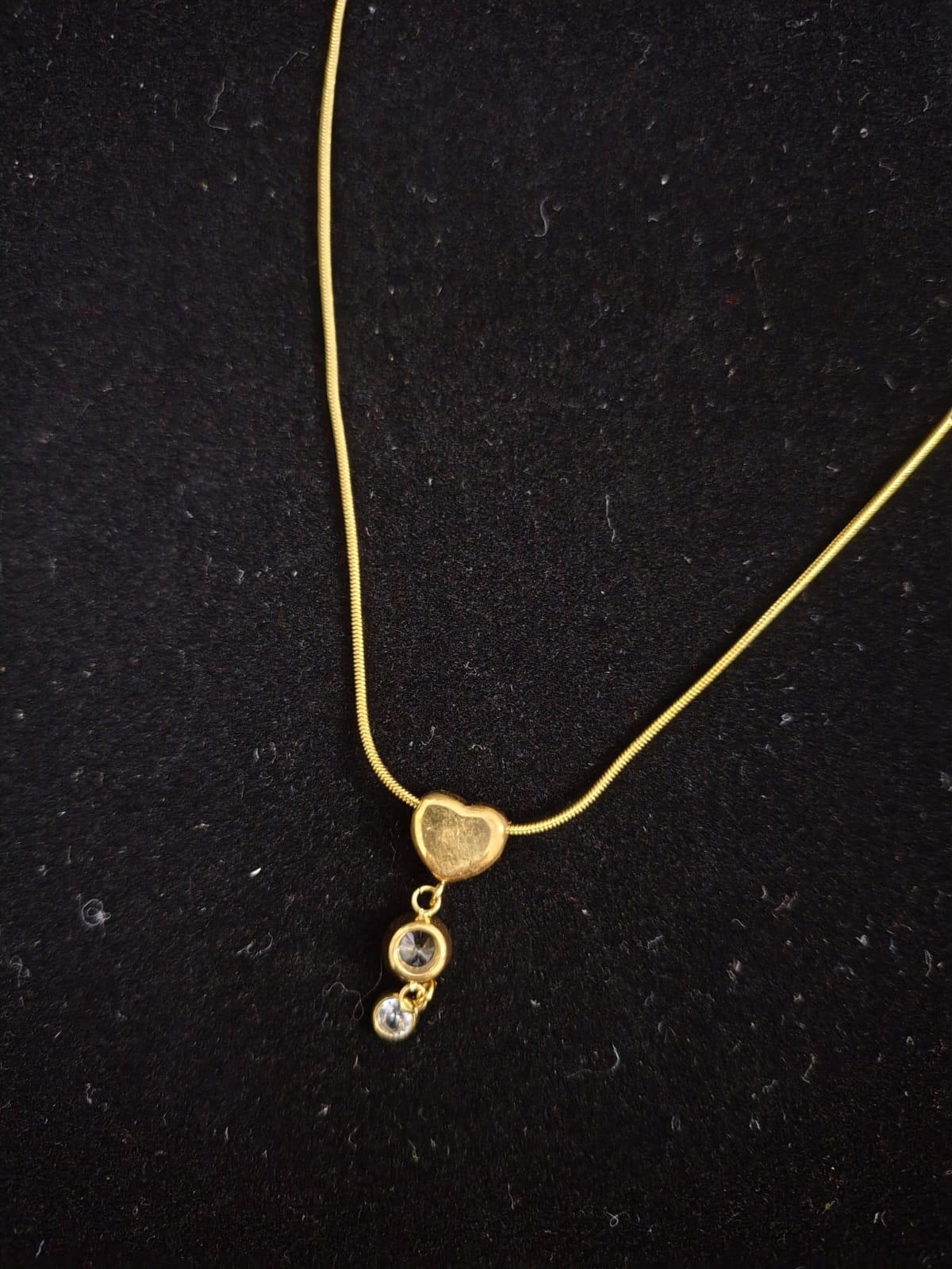Anti-Tarnish Gold Plated Necklace With White Stone