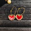 Anti-Tarnish Scarlet Heart Hoops