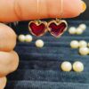 Anti-Tarnish Scarlet Heart Hoops