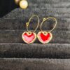 Anti-Tarnish Scarlet Heart Hoops