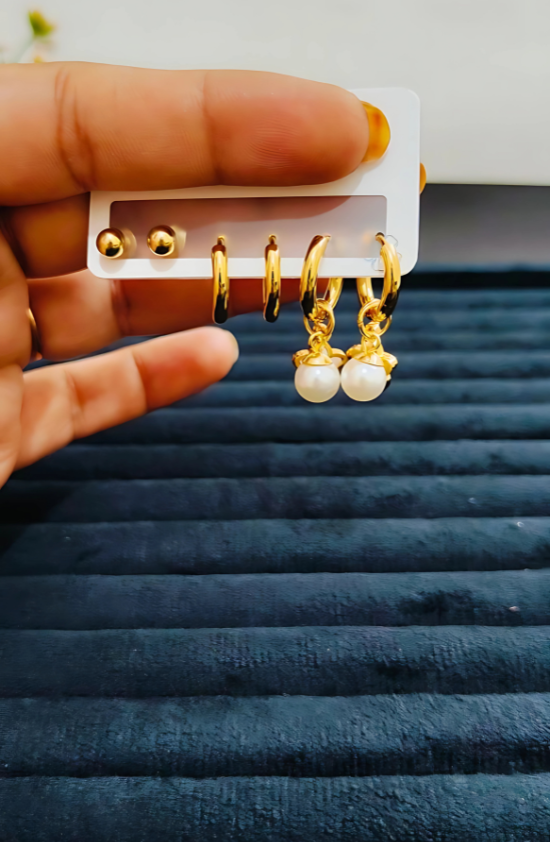 Anti-Tarnish Set of 3 Premium Earrings