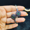 Anti Tarnish Silver Bracelet With Green Stone