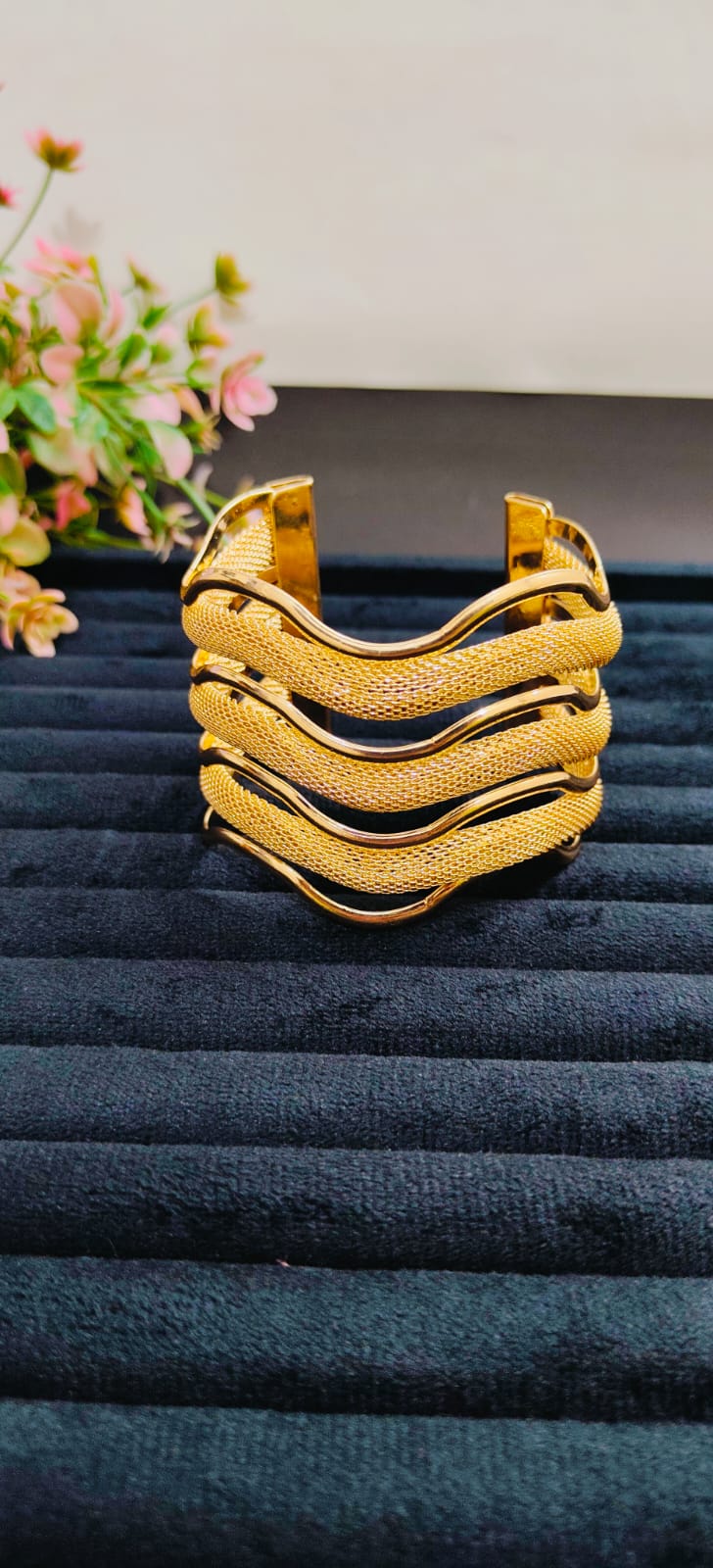 Anti Tarnish Waves Gold Plated Premium Bracelet