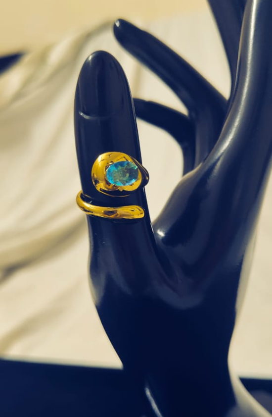 Anti Tarnish ring with stone