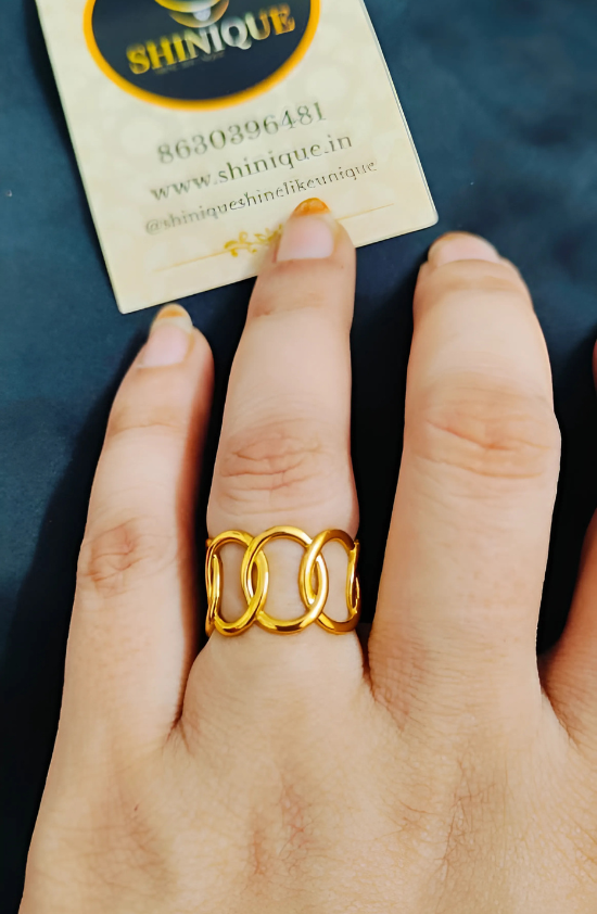 Anti-Tarnish Golden Mesh Ring