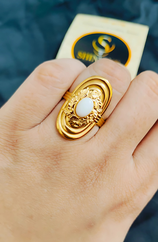 Anti-Tarnish Moonlit Aura Ring