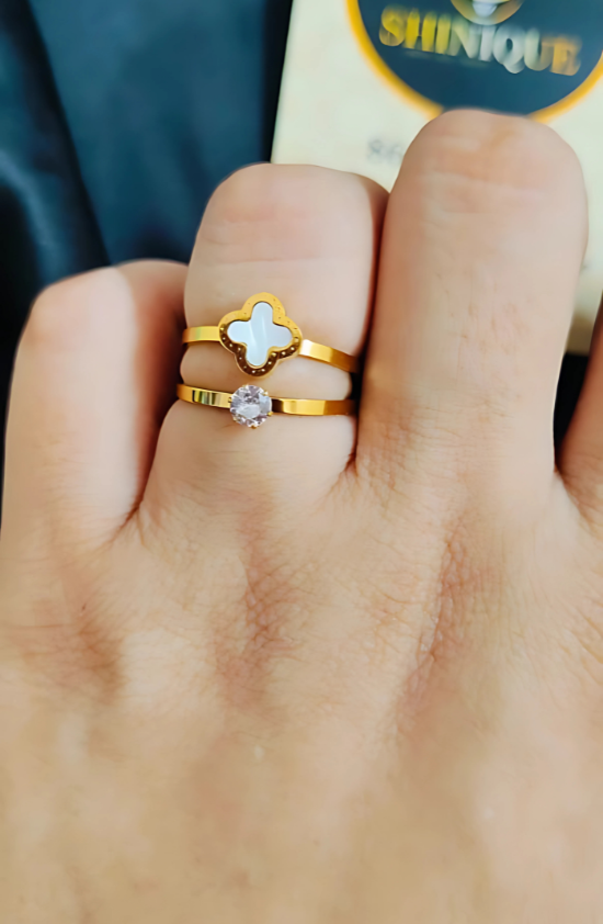 Anti-Tarnish Pristine Diamond Charm Ring