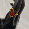 Anti-Tarnish Ruby Glow Heart Ring