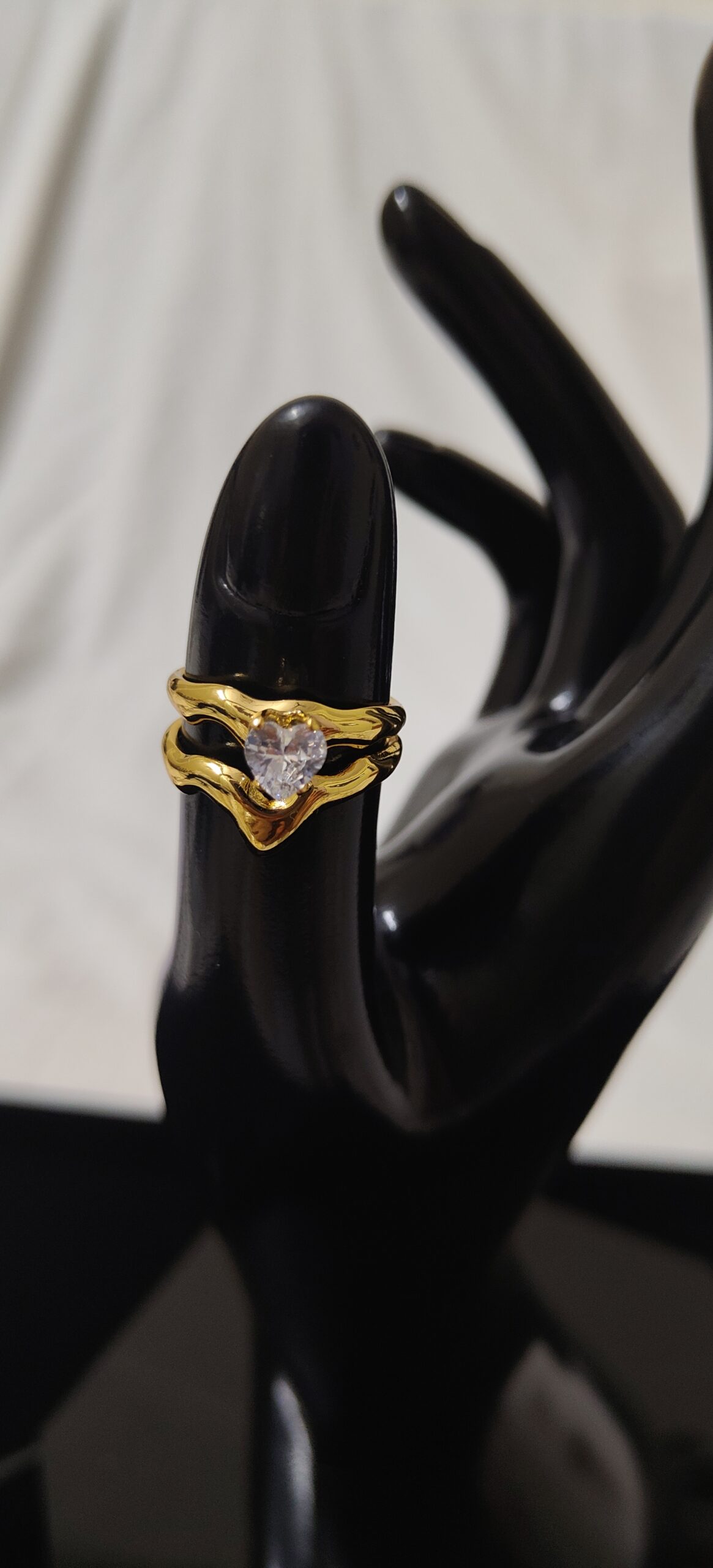 Anti Tarnish White Heart Glow Ring