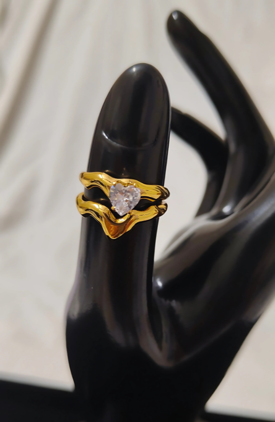 Anti Tarnish White Heart Glow Ring